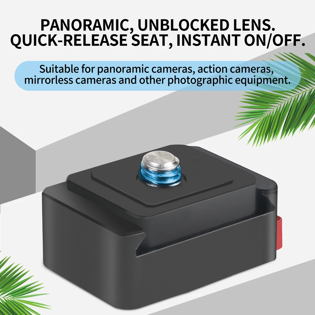 Push-Button Lock Universal Mini Quick Release Clamp Plate 1/4" Screw Tripod Mount Adapter – Detail 1