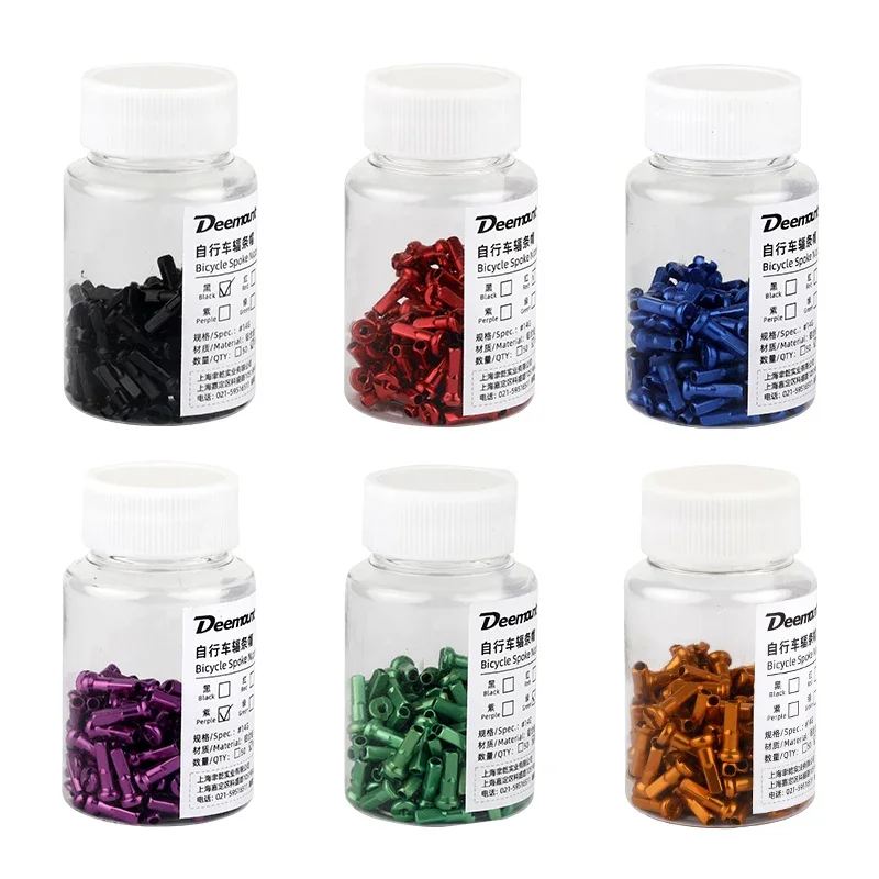 100개 자전거 2.0mm 스포크 캡 14G 14mm 12mm 16mm 높이 알루미늄 합금 CNC-아노다이징 휠 캡 MTB 부품