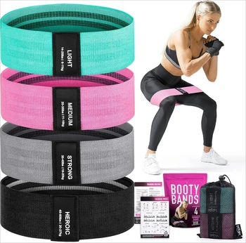 Booty Bands for Women Men Fabric Elastic Bands for Exercise, Resistance Bands for Legs for Working Out Hip Thigh Glute Bands Set 1