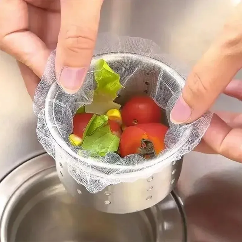 100/200pcs disposable sink filter mesh bag kitchen block drainage pipe drain hole garbage bag kitchen cleaning supplies