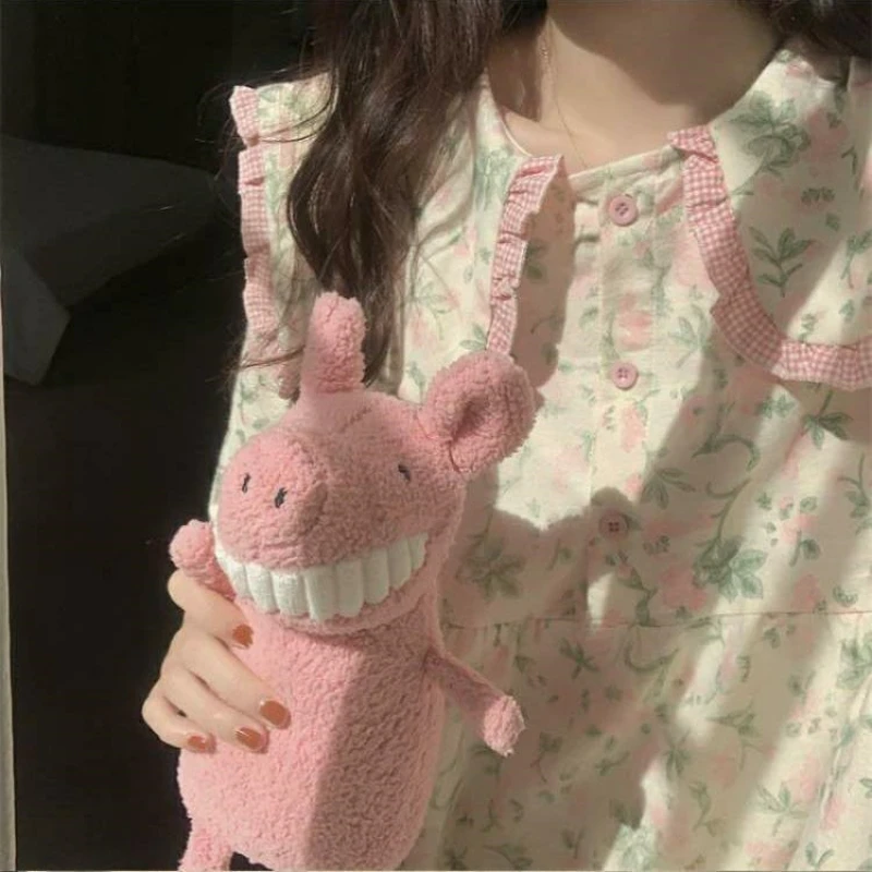 Fashion style pajamas women with good looks new doll collar sweet long-sleeved trousers floral spring autumn home wear set chic