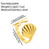 Stainless Steel Ring Light Luxury Premium Sea Life Collection Starfish Shell Ring For Women Jewelry Beach Vacation Accessories 4