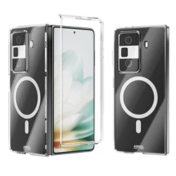Enhanced Clear Magnetic Shockproof Phone Case with Full Hinge Protection - Honor Magic V6 (Transparent)