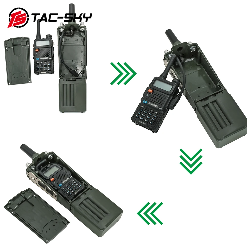 TS TAC-SKY Tactical AN/PRC 148 152 163 Dummy Case Virtual Box with kenwood Plug Compatible with Baofeng uv5r Walkie Talkie