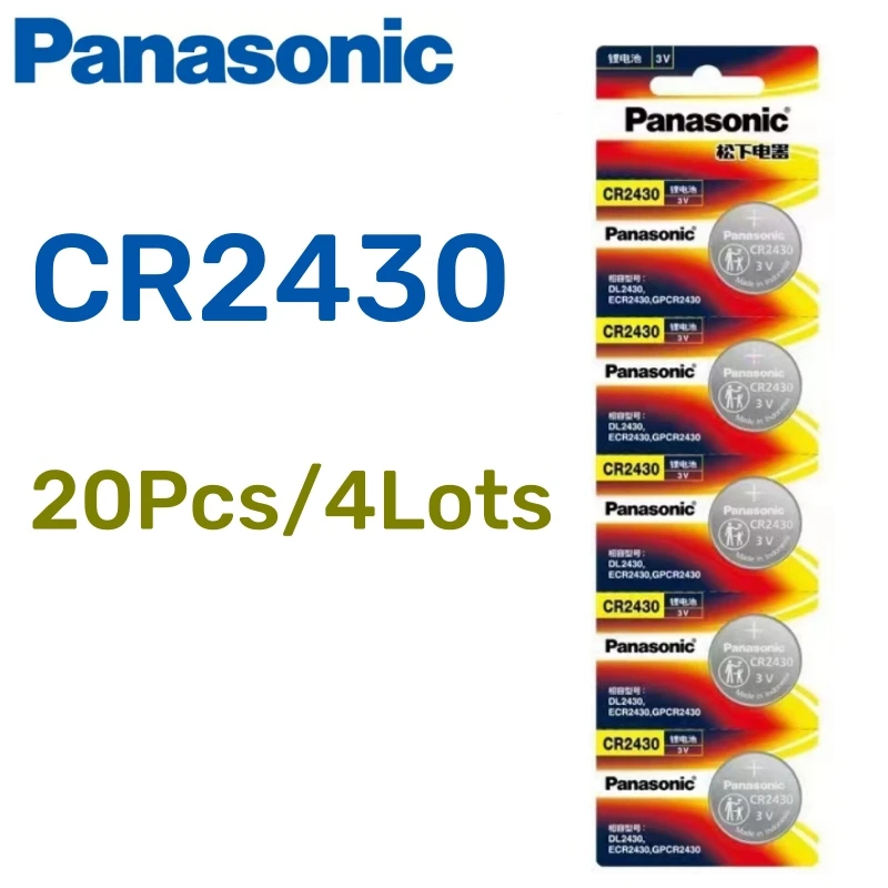 20pcs-Original-Panasonic-CR2430-Watch-Buttom-Battery-DL2430-ECR2430 ...