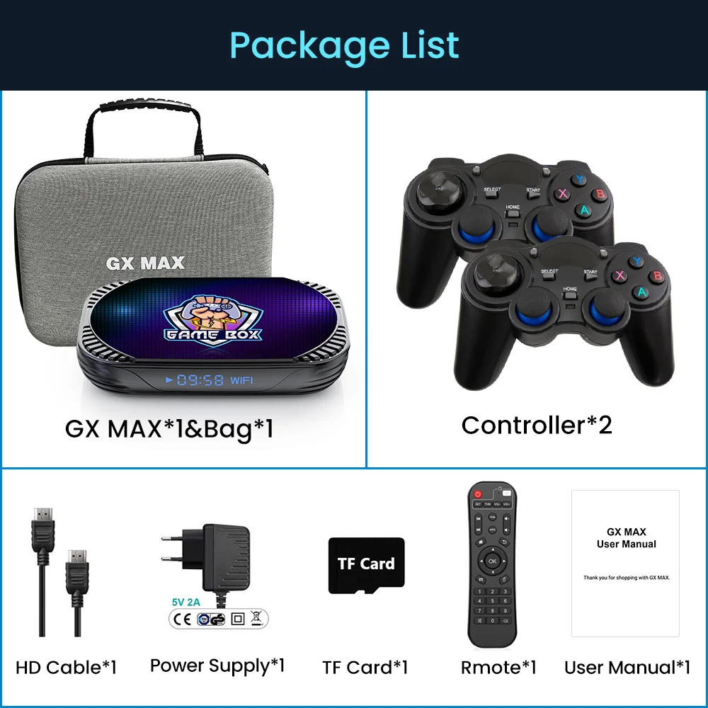 VONTAR GX MAX Retro Video Game Console For PSP/PS1/N64/Sega Saturn/DC  EmuELEC4.6 & Android11 S905X4 4K 50+ Emulator 43000+ Games - AliExpress