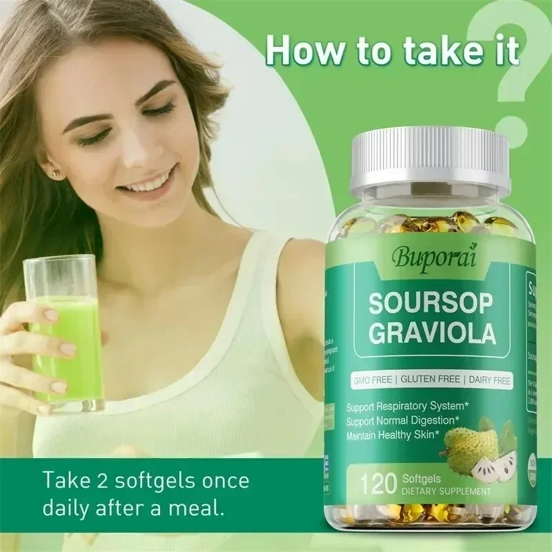 Soursop Graviola Capsules Cell Support Regeneration Immune Boost Relax Liver and Sleep soursop supplement
