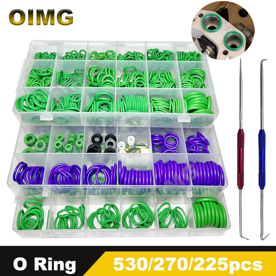 O-ring Afdichting, 270 Stuks Airconditioning Airconditioning Compressor Afdichting Diverse Auto Airco Compressor O Ring Oliekeerring Set Airco