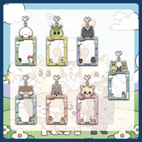 Kpop BOYNEXTDOOR Cartoon Card Insertion Frame Keychain SUNGHO RIWOO JAEHYUN TAESAN LEEHAN Card Storage Pendant Accessories Gift 1