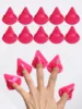 10pcs Triangle Shape Velvet Powder Puffs, Soft Makeup Blender Sponges For Face Contouring, Eyes & Corners 5