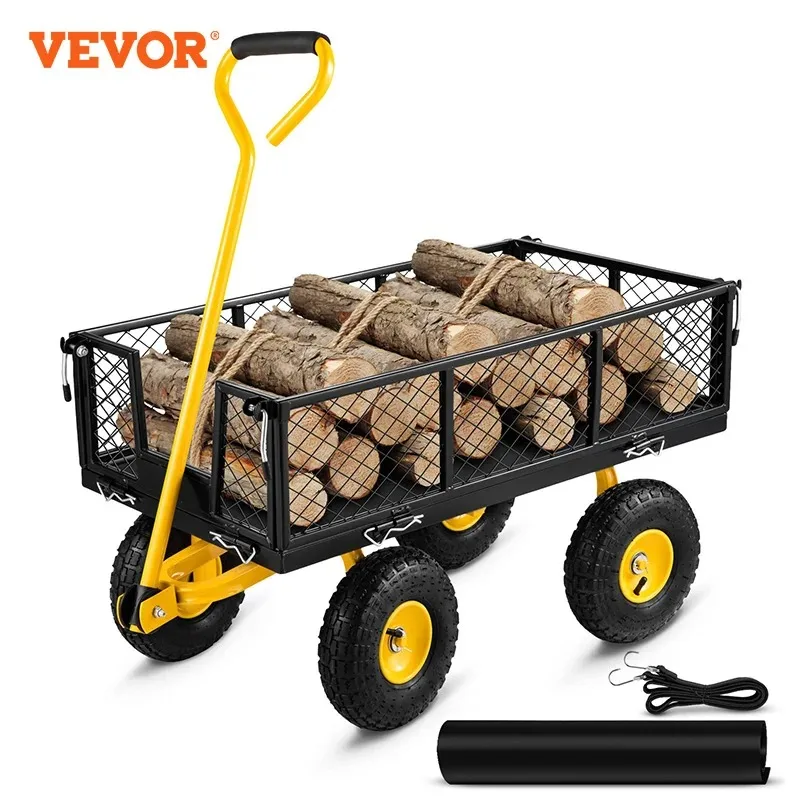 

VEVOR стальная садовая тележка, сверхпрочная 500/900/1200 фунтов