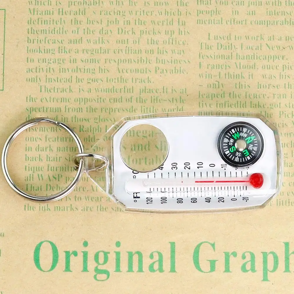 Description Picture 4 of itemCompass And Thermometers Keychain Survival Thermometer Compass Keychain Mini Pocket Sized Compass Outdoor Survival Tool ﻿