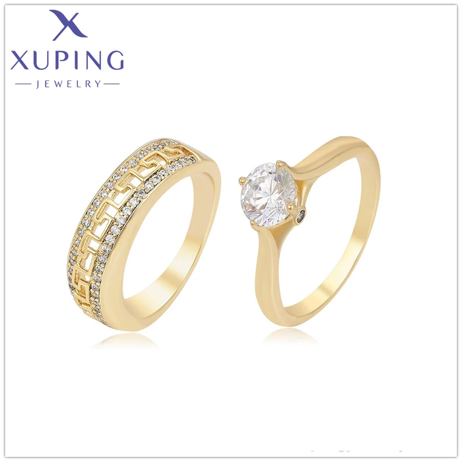 Xuping модные ювелирные изделия, новый дизайн, набор колец с золотым покрытием для женщин, парные свадебные подарки A00756209