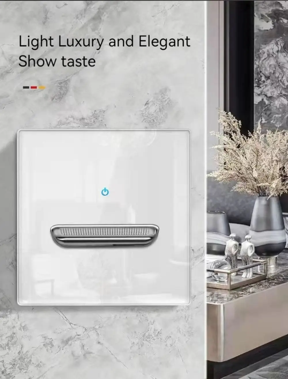 Description Picture 5 of itemWhite Tempered Glass Wall Switch Panel Led European 16a Socket Retro Toggle Light Switch Eu Uk Standard 2usb Socket 1Gang-4gang