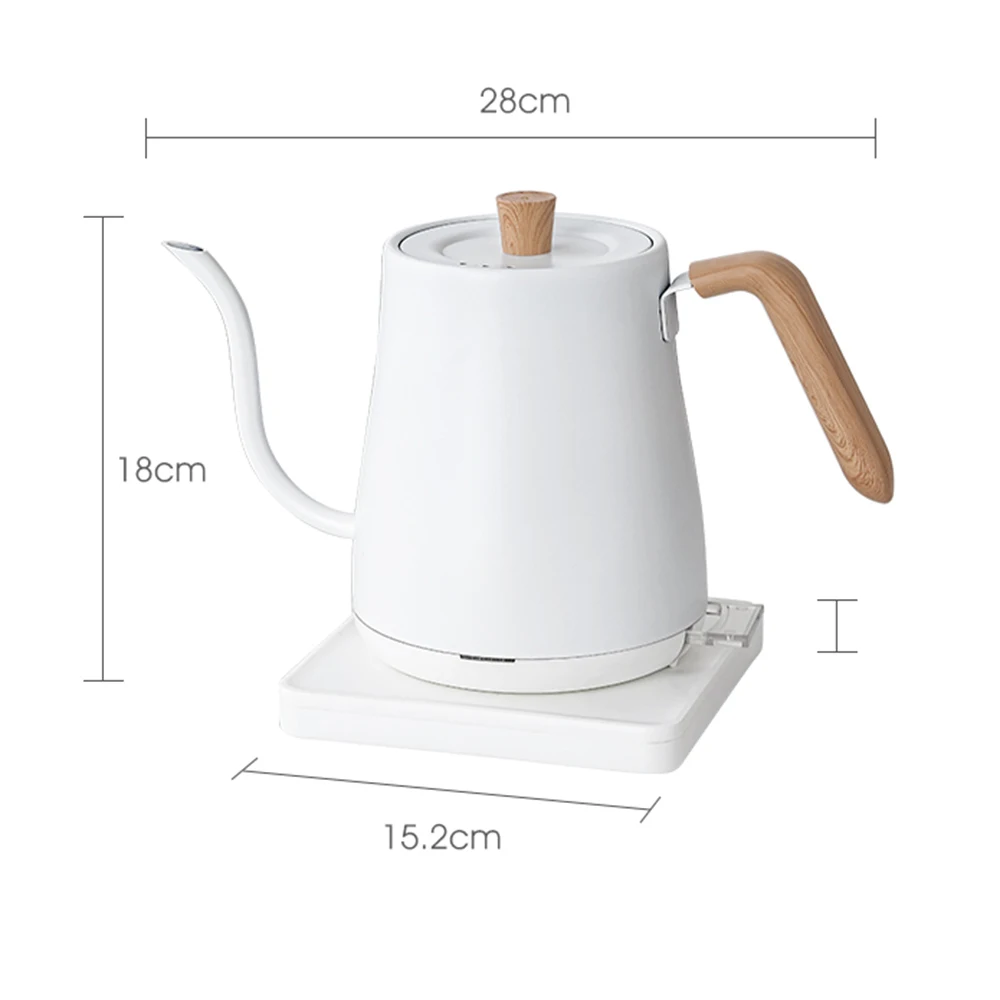 0.8L Electric Coffee Pot Hot Water Jug Temperature-Control Heating Water Bottle Stainless Steel Gooseneck Tea Kettle images - 6