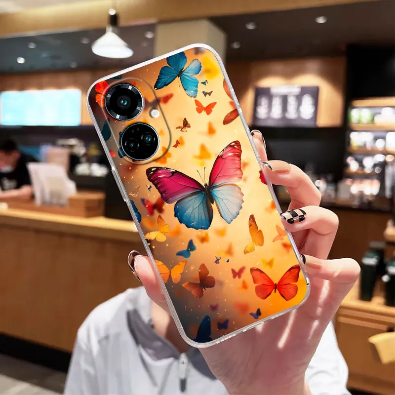 Shockproof Clear Soft Silicone Cat Design Phone Case Back Cover