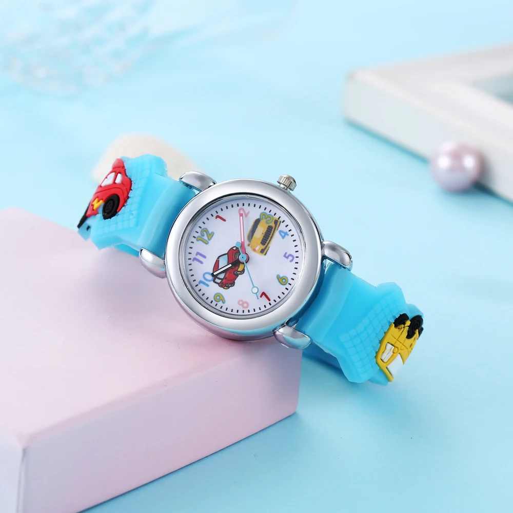 2024 Hot Sale Gift Watches Cute Silicone Car Pattern Kids Watch for Boys and Girls 2