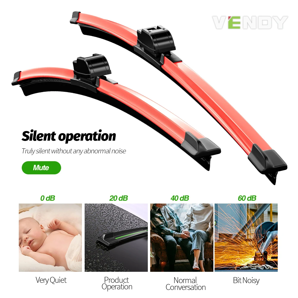 Durable Front Windshield Wiper Blades - Set of 2