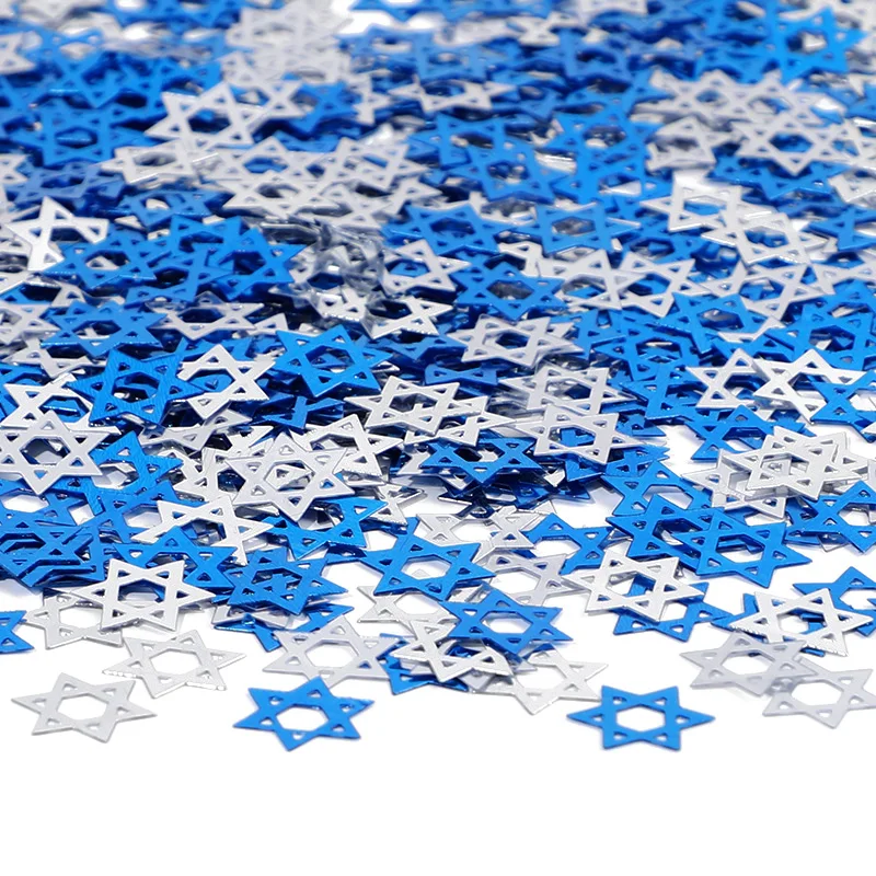 450Pcs Hanukkah Party David Star Confetti Home Table DIY Decoration Chanukah Festival Supplies Wedding Birthday Party Gift Craft