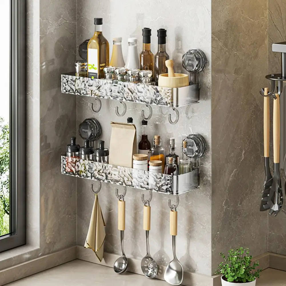 Kitchen Suction Storage Rack Capacity Shower Caddy with Suction Cup Storage Rack Strong Load-bearing Corner for Easy for Maximum