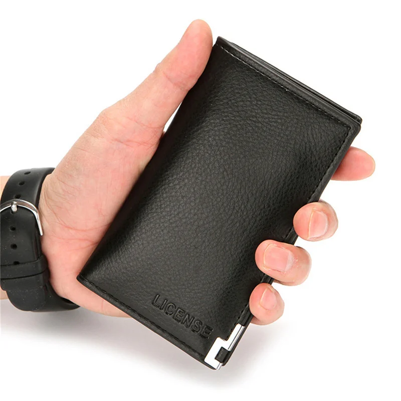 1PC Men PU Leather Slim Wallet Business Clutch Bag Coin Purse Multi Card Slot Credit Card Holder Birthday Present 2 Style