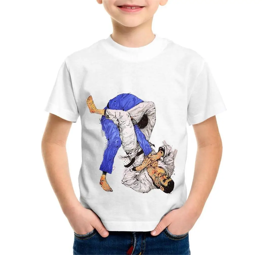 Children's Clothing Boys Tshirt Short Sleeve Tops Girl T-Shirt Casual Judo Print O-Neck Fashion Kids Summer Clothes Boy Clothes 2
