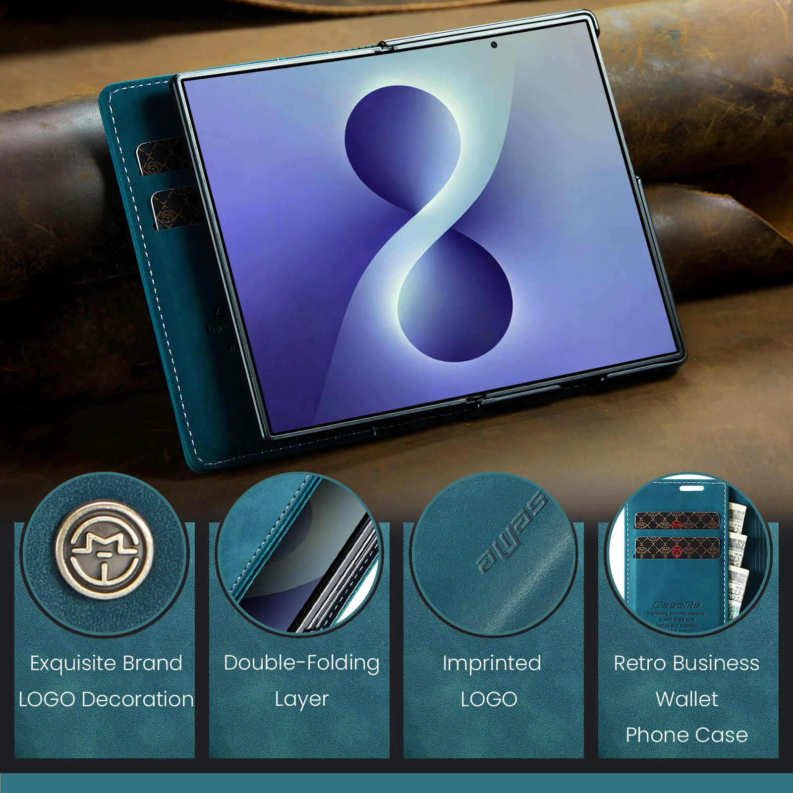 Vintage Magnetic Flip PU Leather Wallet Phone Case Cover