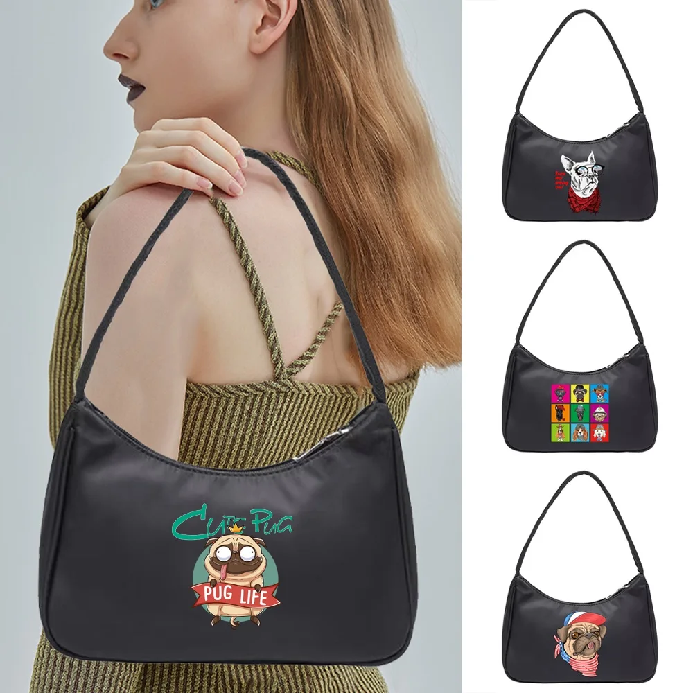 Fashion Dog Print Women Handbag Simple Underarm Shoulder Bags Female Daily Design Casual Zippe Totes Shopping Purse Pouch Clutch