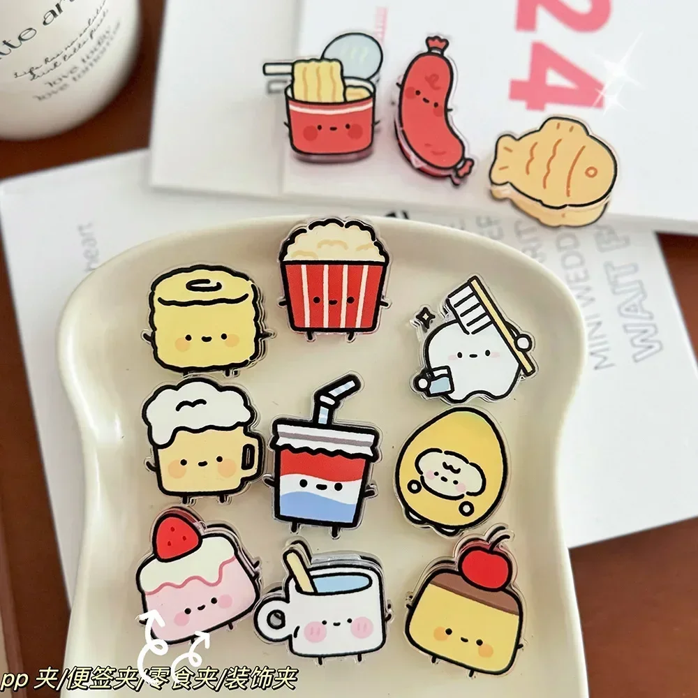 Cute Cartoon Ornaments Gift Sealing Clip Note Holder Pp Clip Student Cute Small Commodity Ornaments Stationery binder clips