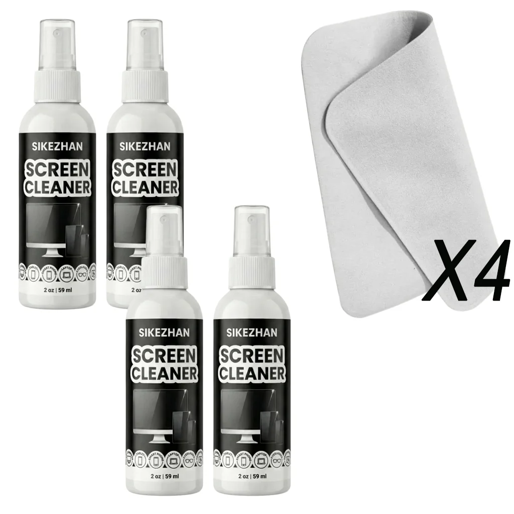 Eco-Friendly Screen Cleaner Kit with Microfiber Cloth - Streak-Free Spray