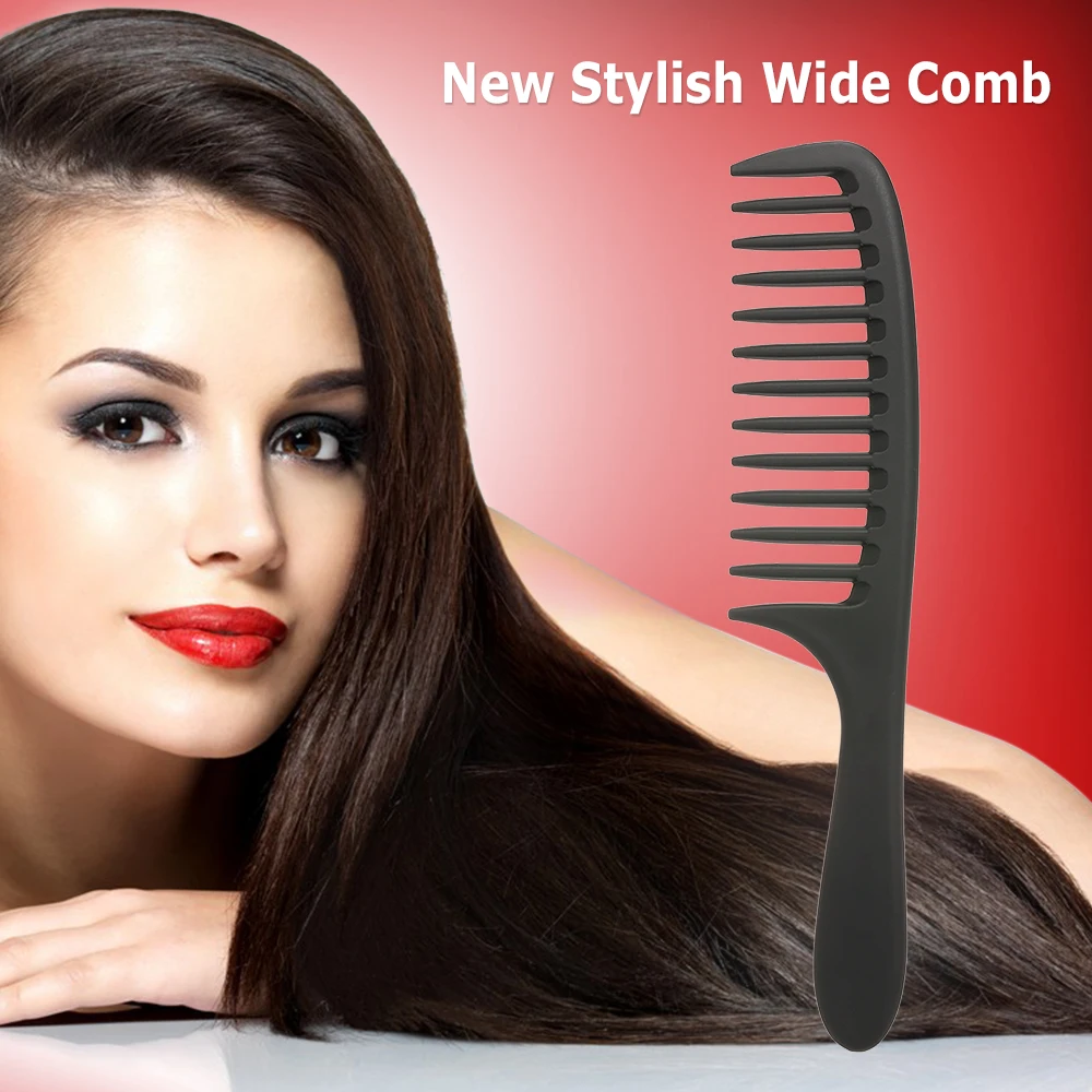 Wide Tooth Comb Detangling Hair Wide Comb Round Teeth Hairdress Comb Carbon Antistatic Comb Pro Salon Dyeing Styling Tools