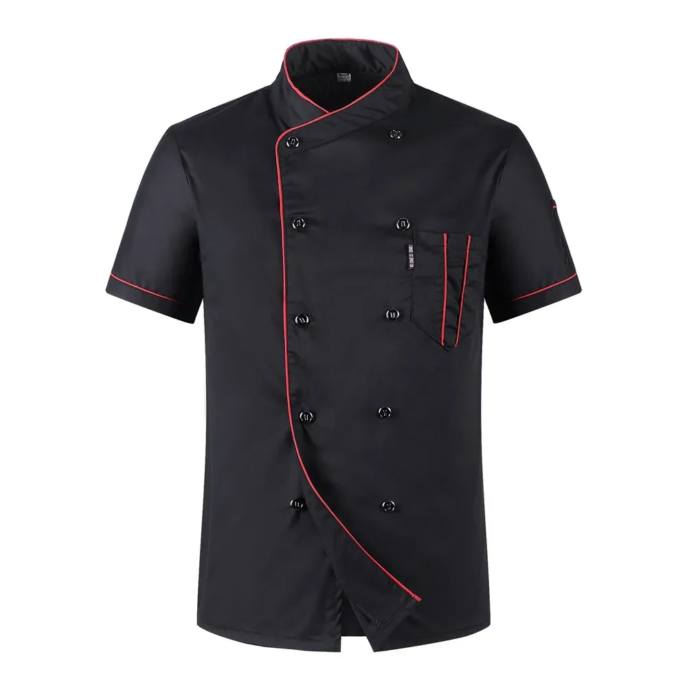 Chef Jacket Short Sleeve Summer Restaurant Hotel Kitchen Workwear Men and Women Youth Breathable Thin Chef Uniform chef uniform