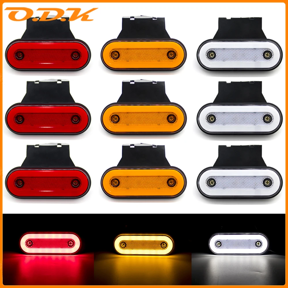 

4/6/8/10x 12V 24V Led Side Marker Light with Bracket Truck Clearance Lamp Tail Light Trailer Tractor Lorry Warning Parking Lamp