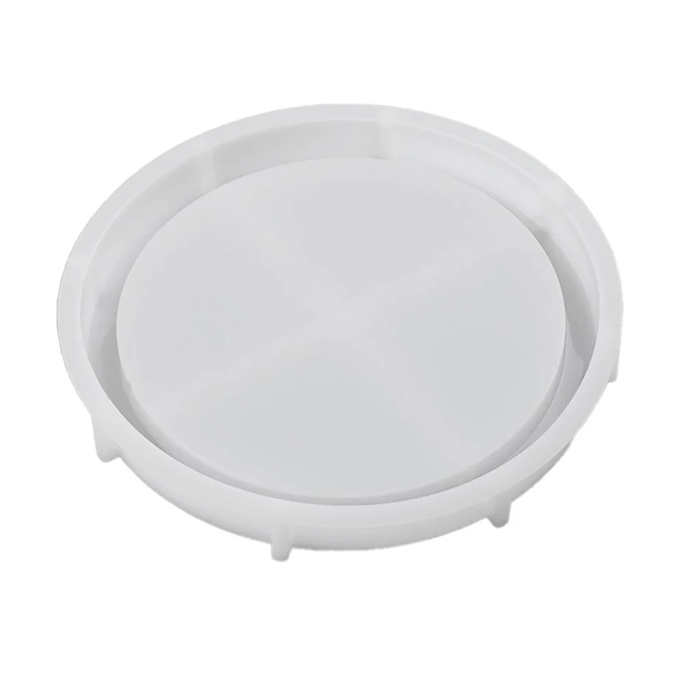 Silicone Mold Round Cement Tray DIY Handmade Storage Plate Plaster Concrete Resin Coaster Casting Mould Home Decor