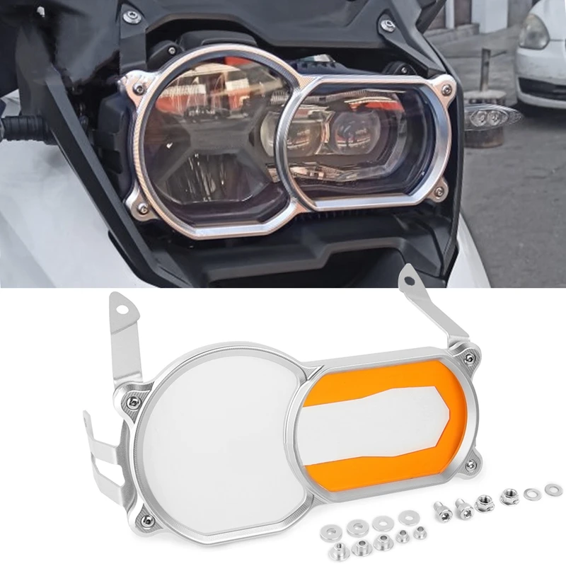 

Motorcycle Headlight Grille Cover Head Light Lamp Guard Protector For BMW R1200GS R1250GS ADV / LC 2013-2020 Silver