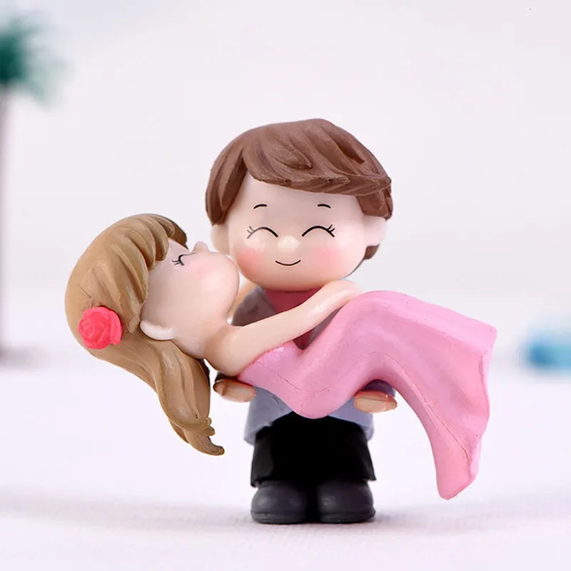 Miniature Couple Ornament Lovers Couple Miniature Doll DIY Terrarium Figurines Fairy Garden Decor Valentine's Day Gift Home Accessories