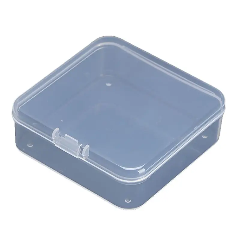 

Квадратные мини-контейнеры для хранения из прозрачного пластика, коробка, органайзер для всякой всячины, с крышкой для таблеток, трав, крошечных бусин 7, 4 х7, 4 х2, 5 см