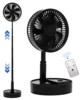 Oscillating Fan Foldaway with Remote Control, Battery Powered Fan for Camping, 4 Speed, Timer, Height Adjustment Portable Table 1