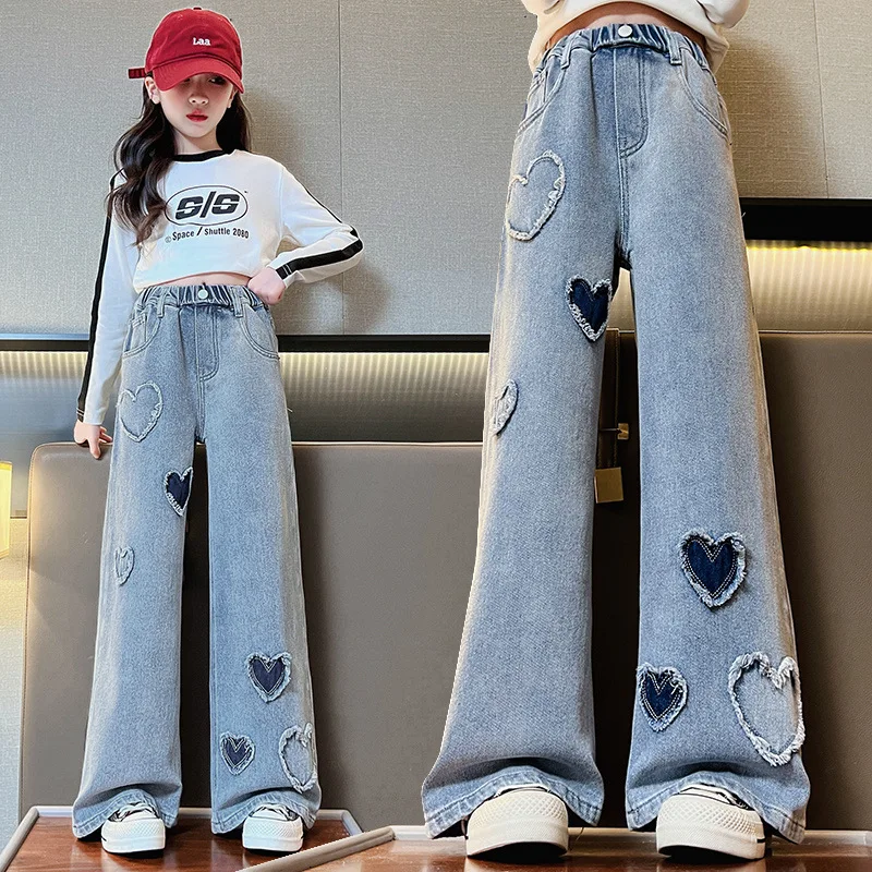 Girls Heart Denim Jeans 1