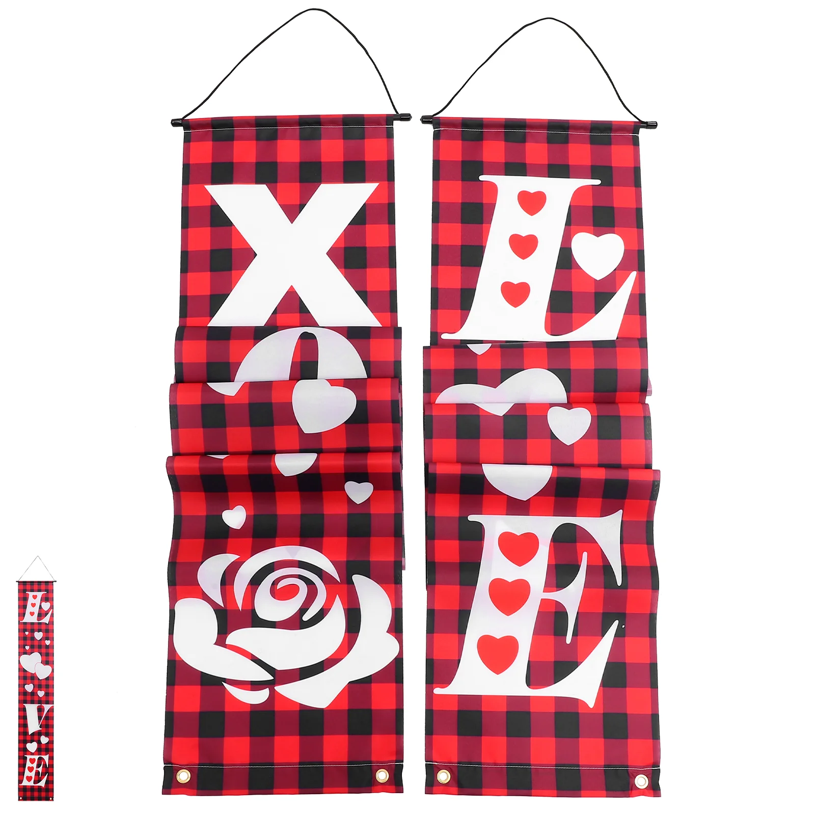 

1 pair of Valentine Day Decorations Banners Valentine Door Porch Signs Hangings Wall Decor