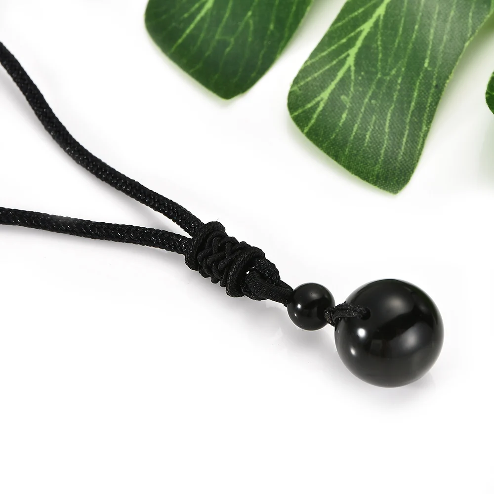 Fashion Women Men Black Obsidian Stone Lucky Pendant Weaving Rope Necklace Retro Lover Necklaces Jewelry - Image 4
