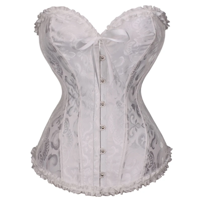 Waist Corset Women Bustier Overbust Sexy Lace up Floral Lingerie Shapewear Vintage Victorian Fashion