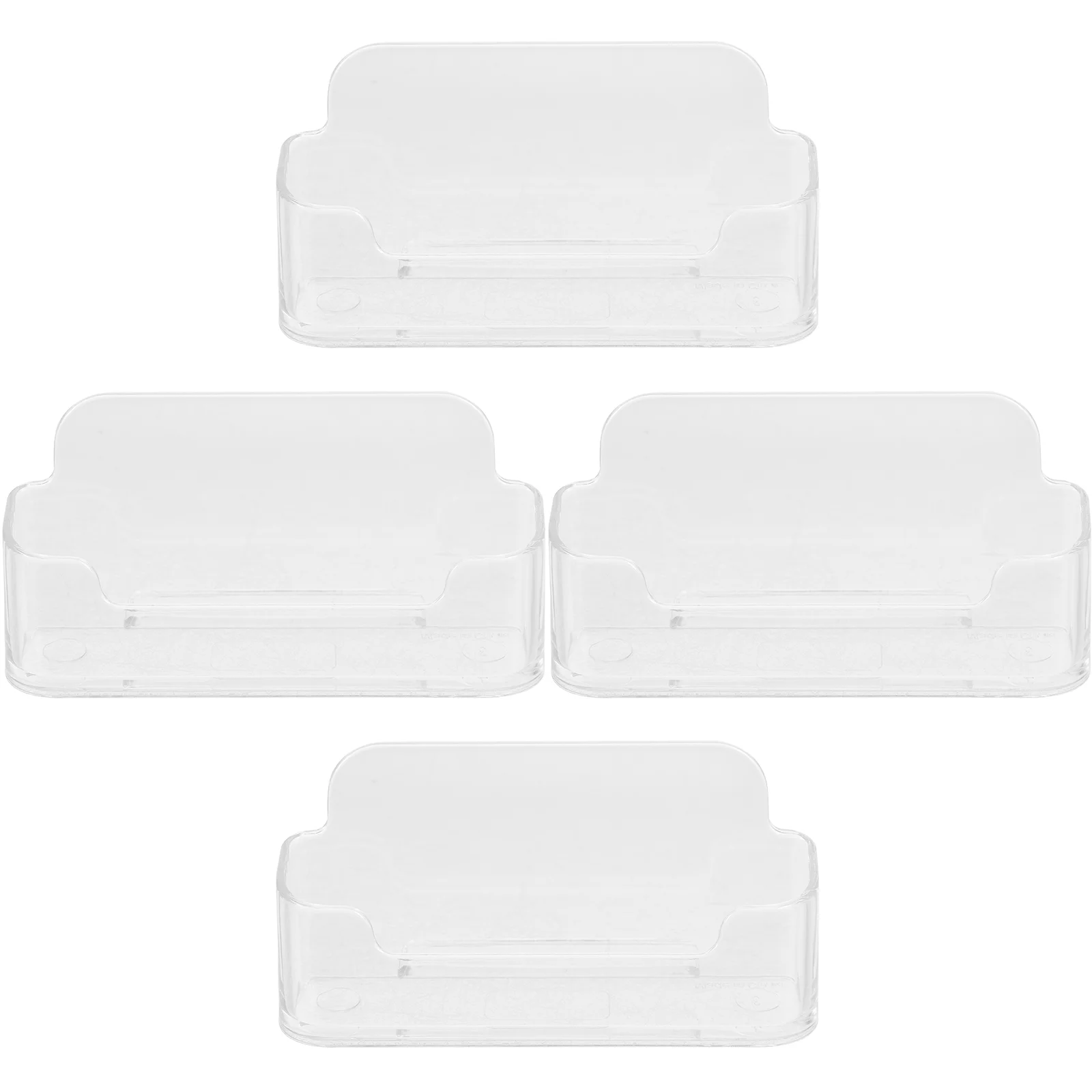 

4 Pcs Transparent Business Card Case Holder for Desk Base Cards Photocard Name Stand Display