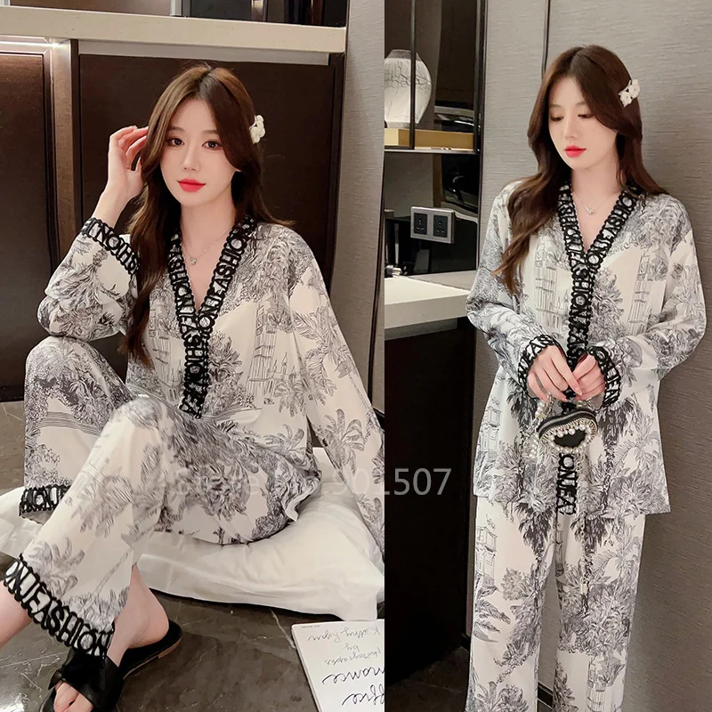 Korean Fashion Ladies Louis Vuitton Silk Pajama Set, Women's Fashion,  Dresses & Sets, Traditional & Ethnic wear on Carousell