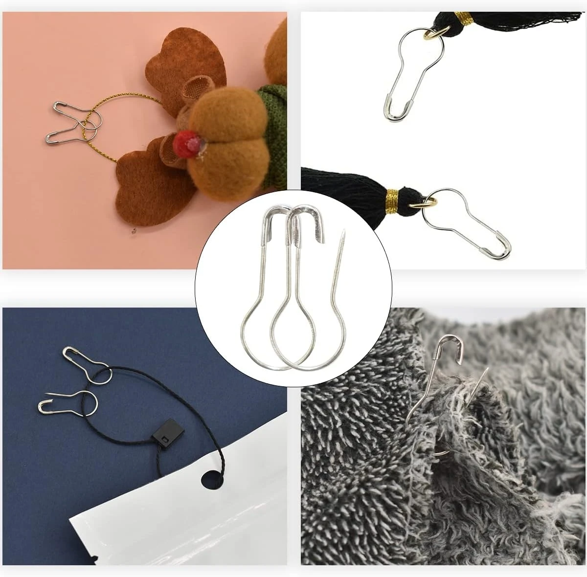 100Pcs 철 금속 안전 핀 조롱박 모양 뜨개질 스티치 마커 태그 행택 핀 DIY 공예 래치 바느질 도구 크로 셰 뜨개질 액세서리