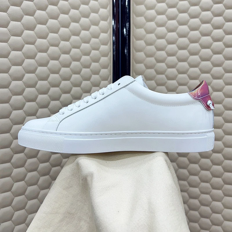 

2024 New Female Small White Shoes Spring Real Leather Material Wear Resistant Sneakers Thick Bottom Anti-Odor Lovers Shoes