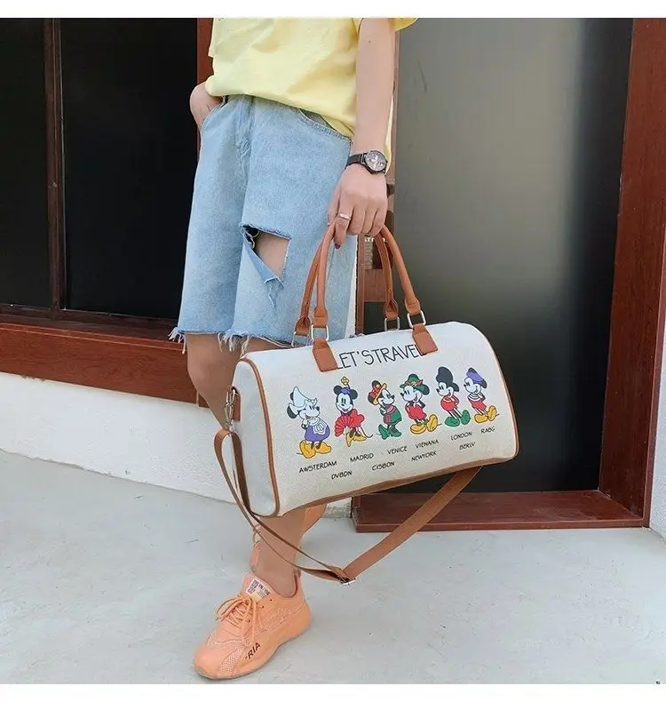 2023New Disney Mickey Fashion Suitcase Travel Tote Bag Men's and Women's  Luggage Bag Large Capacity One-shoulder MessengerPU Bag - AliExpress