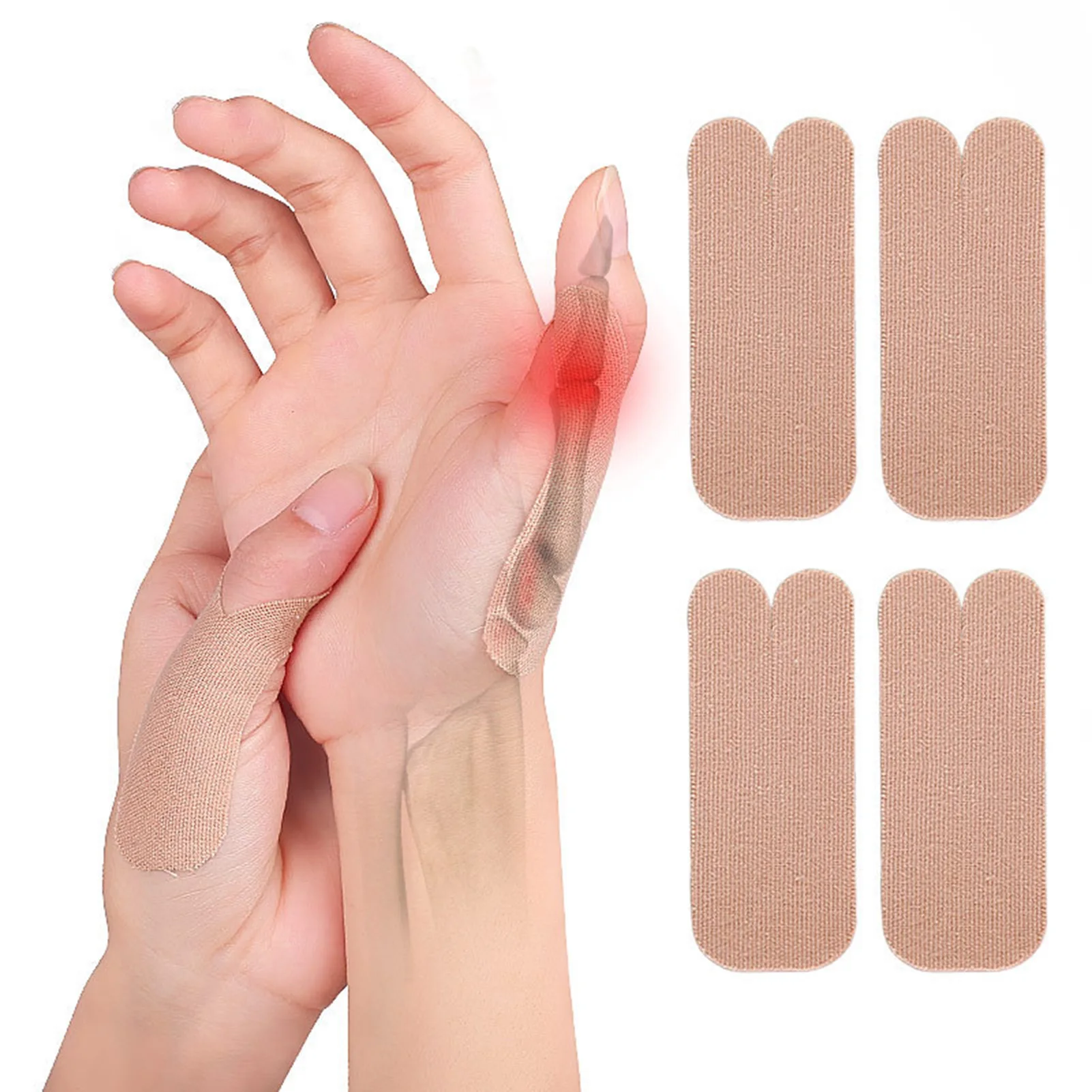 

10pcs Thumb Protector Brace Breathable Pain Relieving Stretchy Finger Guard Wrist Cover Arthritis Patch Nude Cloth Thumb Sticker