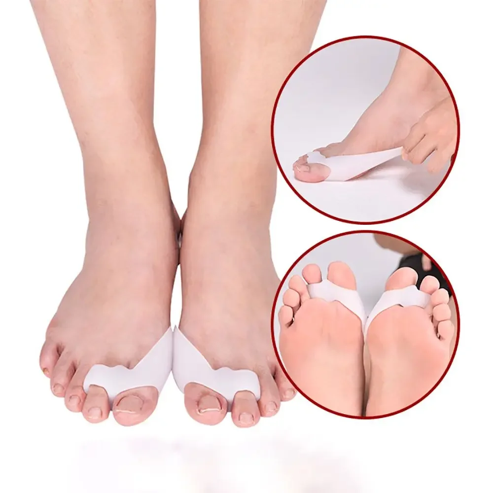 Toe Separators Toe Spreader Toe Corrector Finger Toe Separator Toe Protectors 2Pcs Silicone Toe Separator Soft Bunion Corrector Hallux Valgus Correction Straightener Toe Protector Pedicure Tool Foot Care
