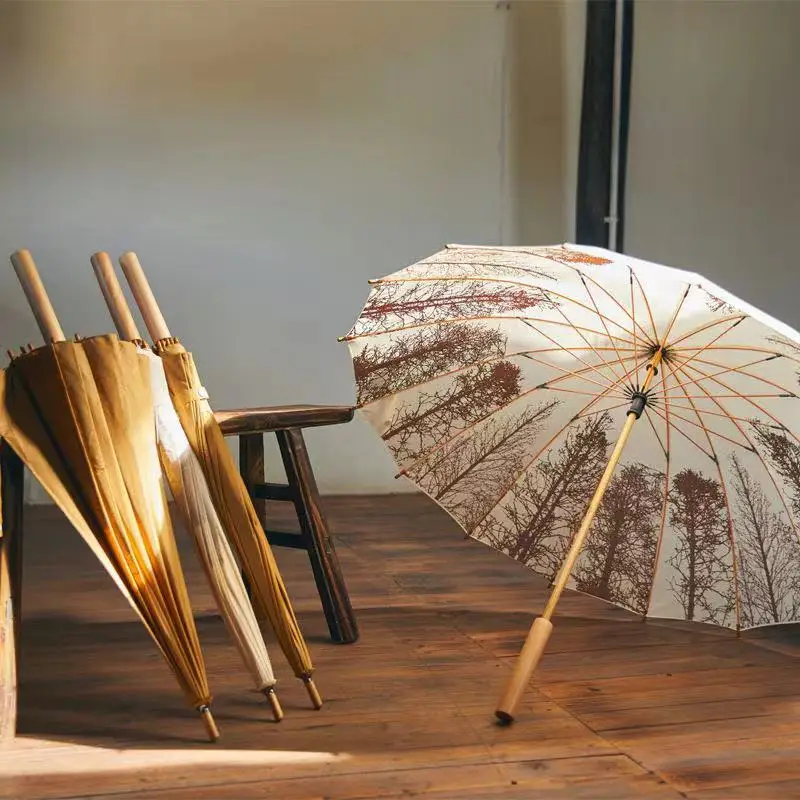 16 Bone Clear Umbrella National Style Retro Art Small Fresh